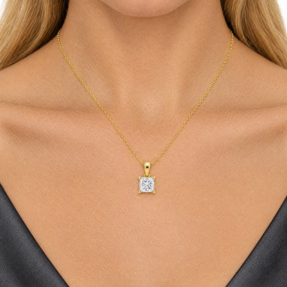 Celine 18K Gold Plated 925 Sterling Silver Cubic Zirconia Solitaire Necklace