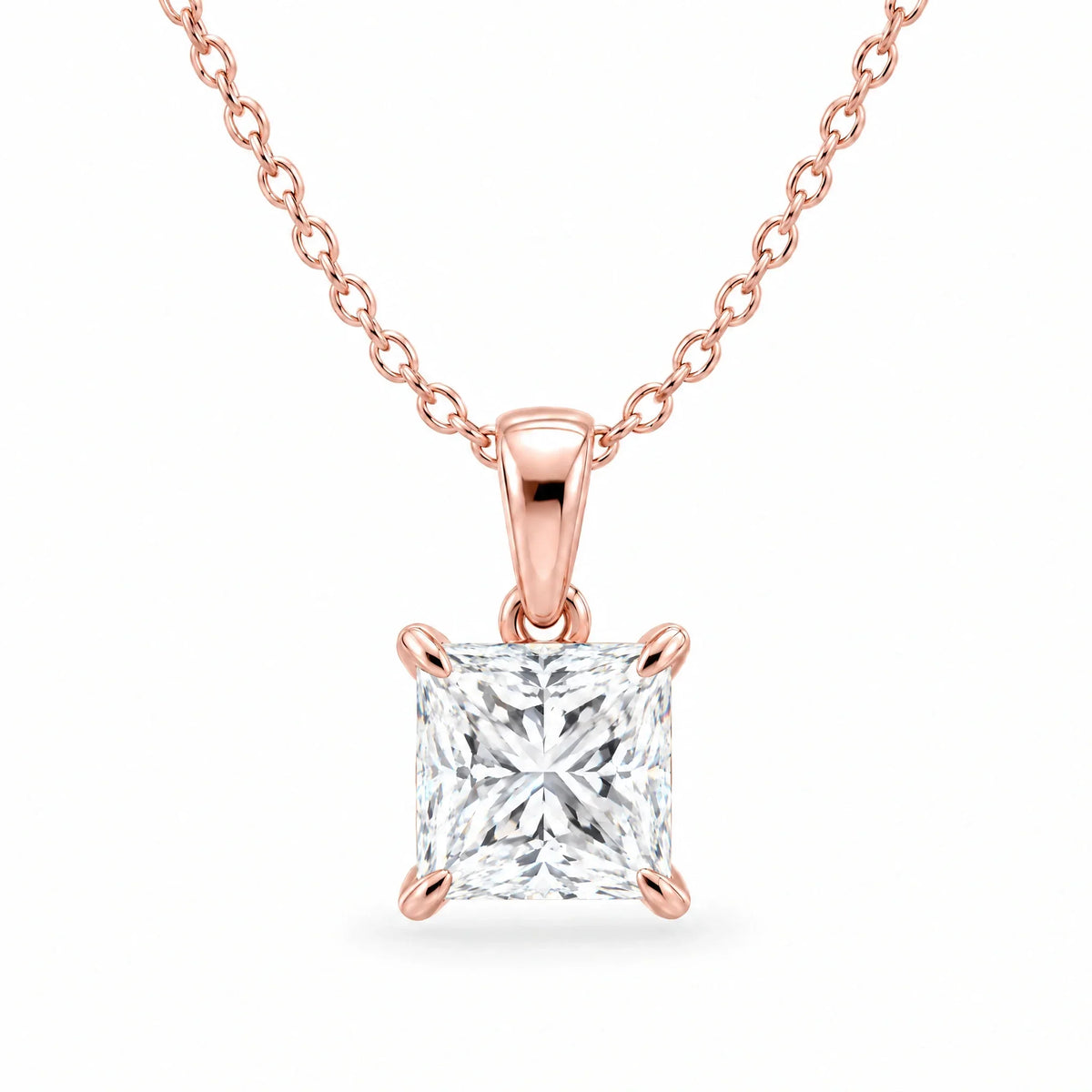 Celine 18K Gold Plated 925 Sterling Silver Cubic Zirconia Solitaire Necklace