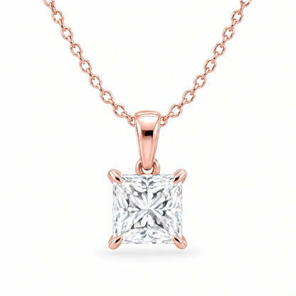 Celine 18K Gold Plated 925 Sterling Silver Cubic Zirconia Solitaire Necklace