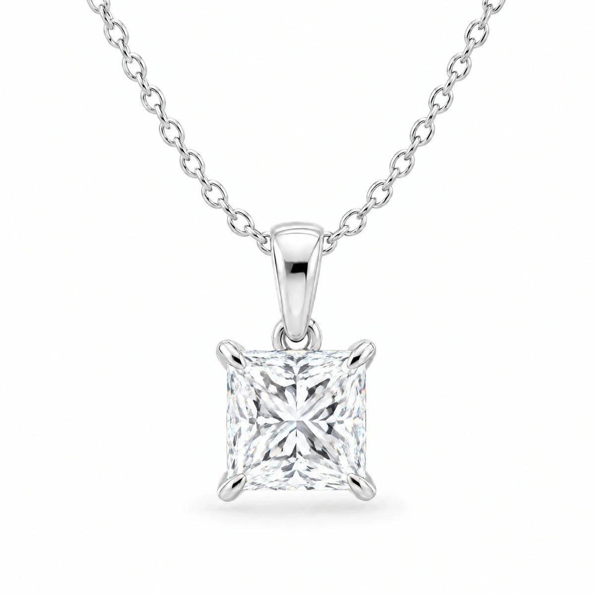 Celine 18K Gold Plated 925 Sterling Silver Cubic Zirconia Solitaire Necklace