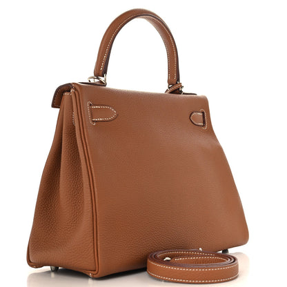 Hermes Togo 28cm Kelly Retourne Bag Gold