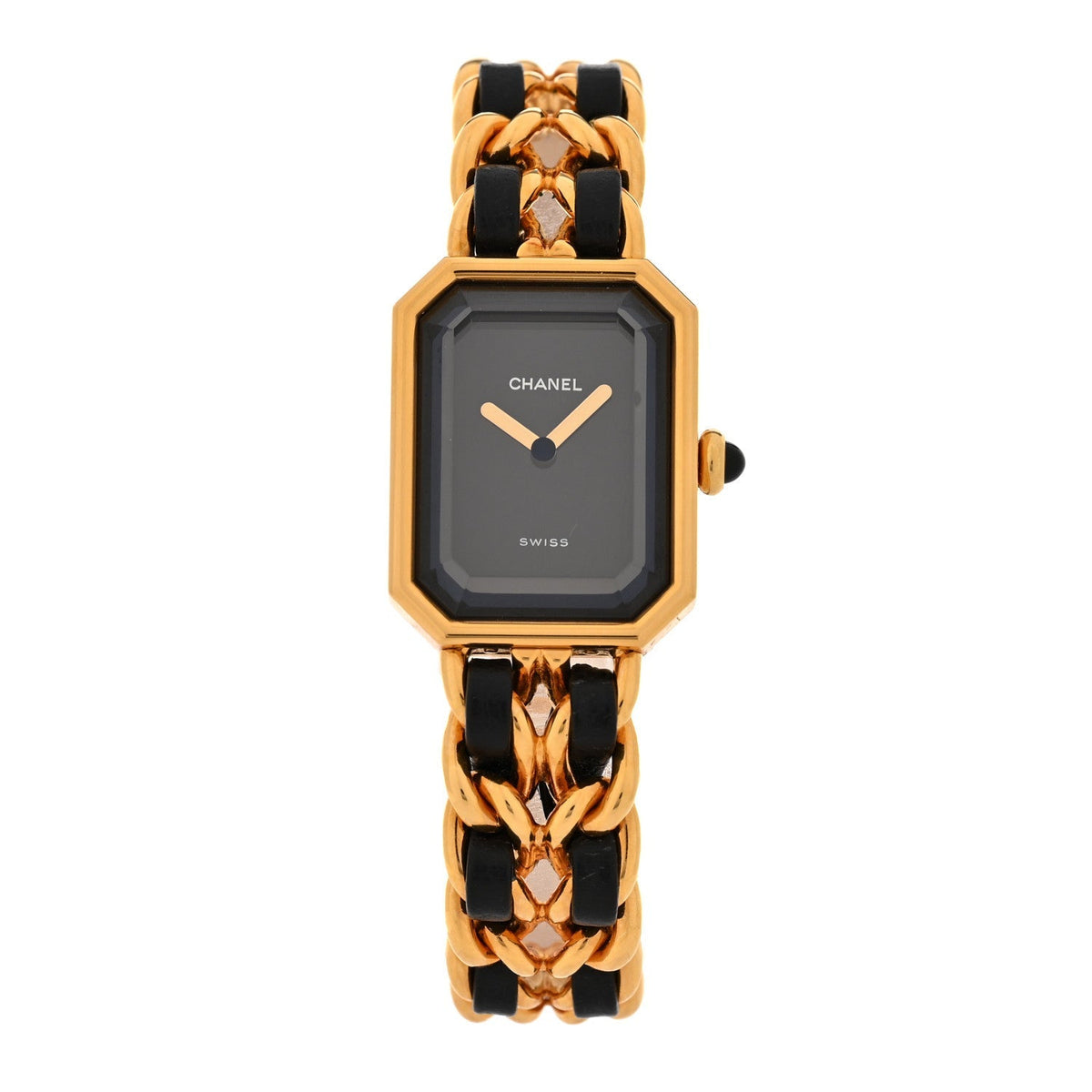 Chanel Stainless Steel Lambskin 20mm Premiere Quartz Watch Gold M