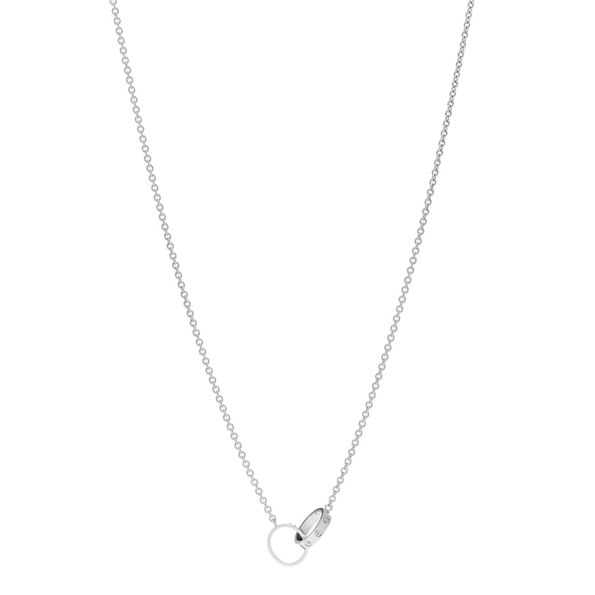 Cartier 18K White Gold Interlocking LOVE Necklace