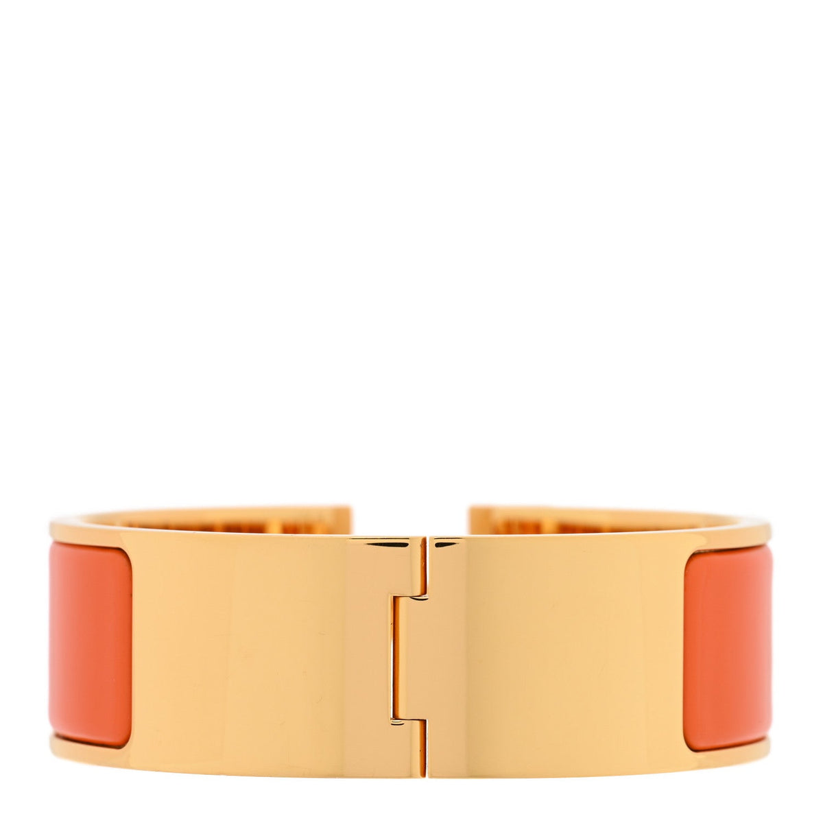 Hermes Enamel Wide Clic Clac H Bracelet PM Orange