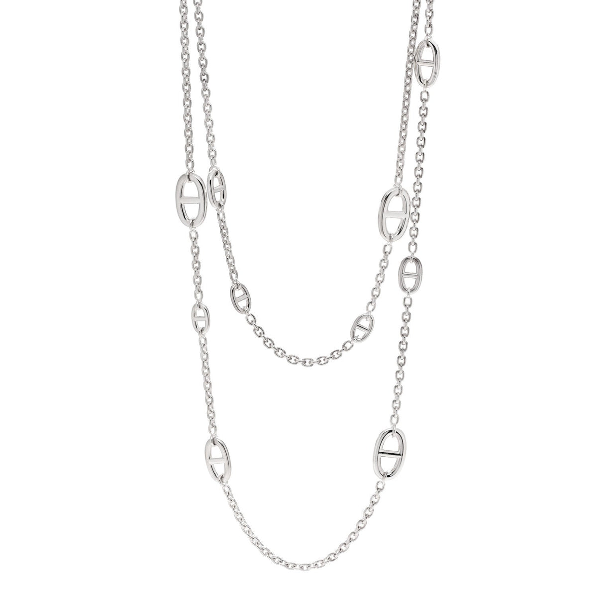 Hermès Sterling Silver Farandole 120 Necklace