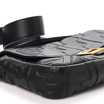 Fendi Nappa FF 1974 Embossed Baguette Black