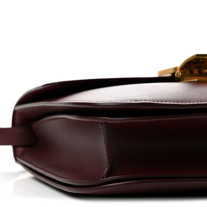 Celine Box Calfskin Medium Classic Box Flap Bag Burgundy
