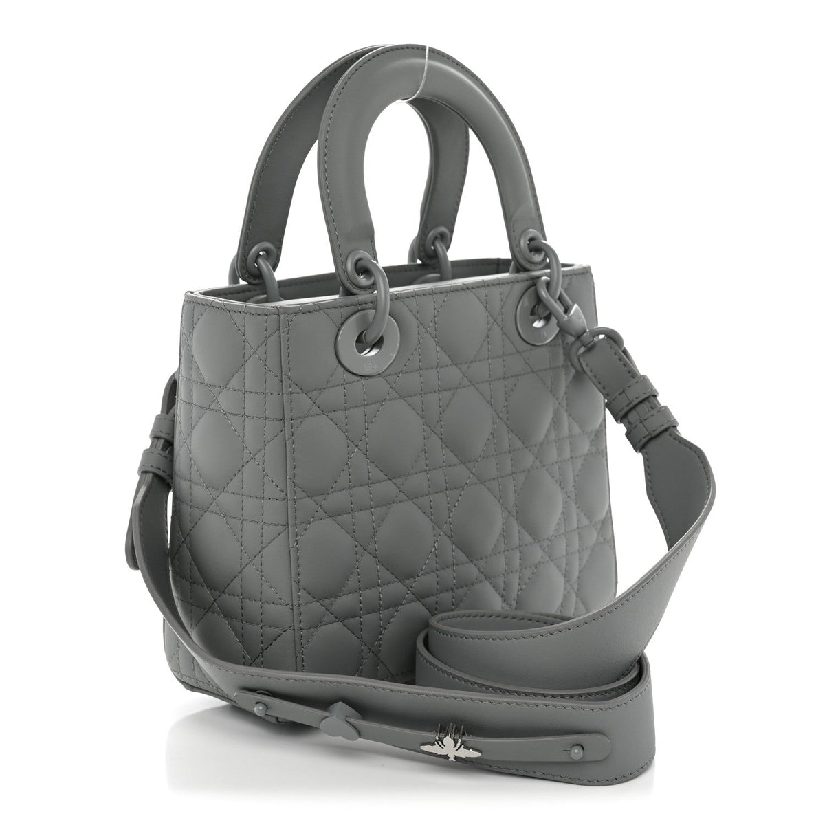 Christian Dior Ultra Matte Calfskin Cannage Small My ABCDior Lady Dior Grey