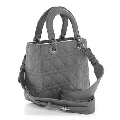 Christian Dior Ultra Matte Calfskin Cannage Small My ABCDior Lady Dior Grey
