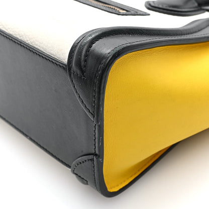 Celine Calfskin Nano Tri-Color Luggage Bag Yellow