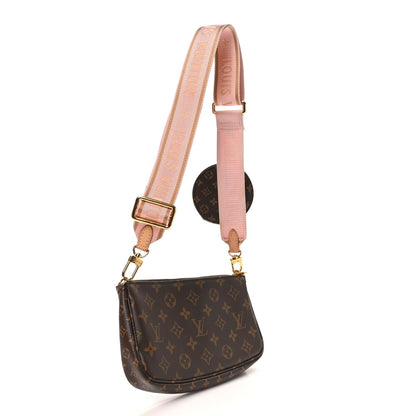 Louis Vuitton Monogram Coated Canvas Multi Pochette Accessories Rose Clair