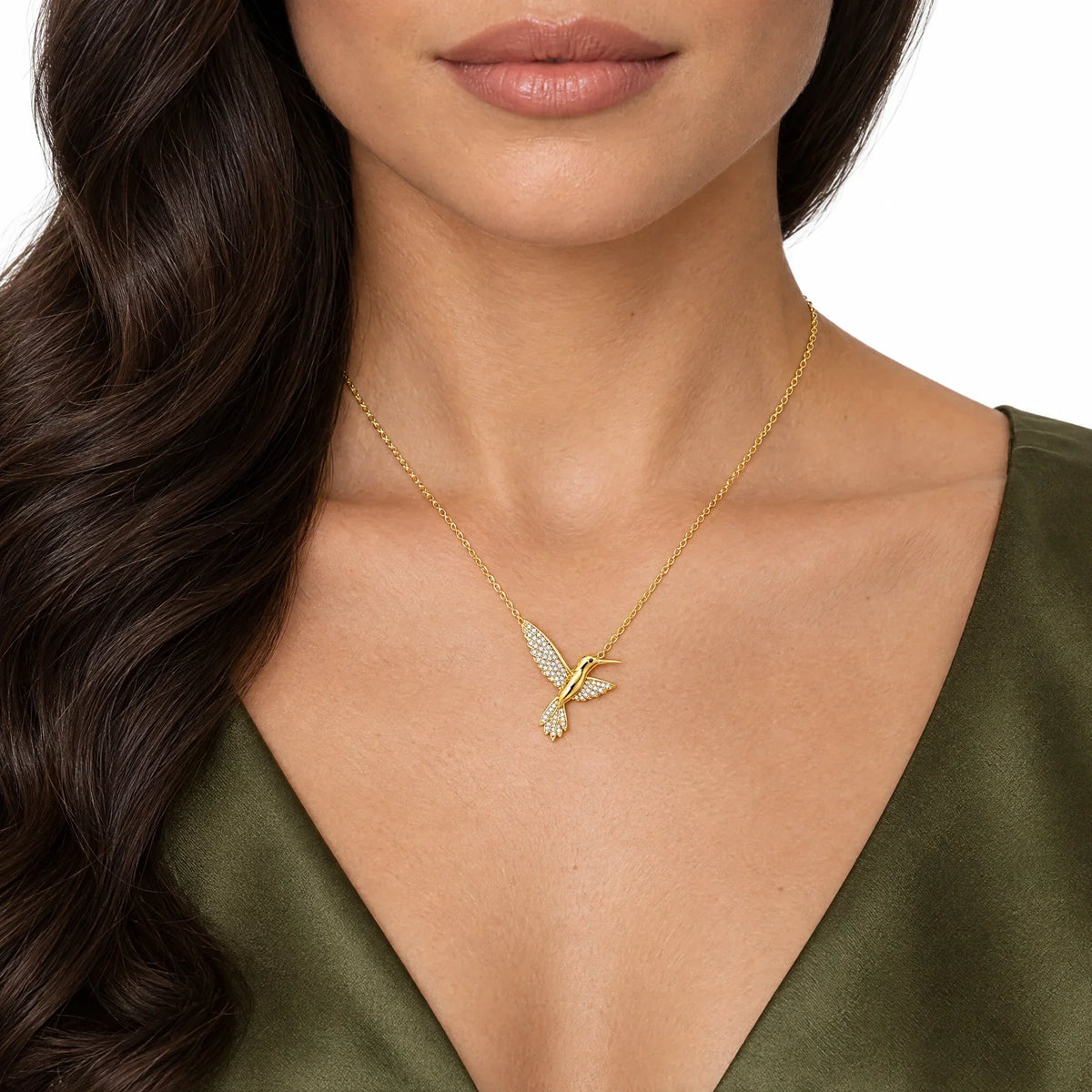 Colibri 18K Gold Plated 925 Sterling Silver Cubic Zirconia Necklace