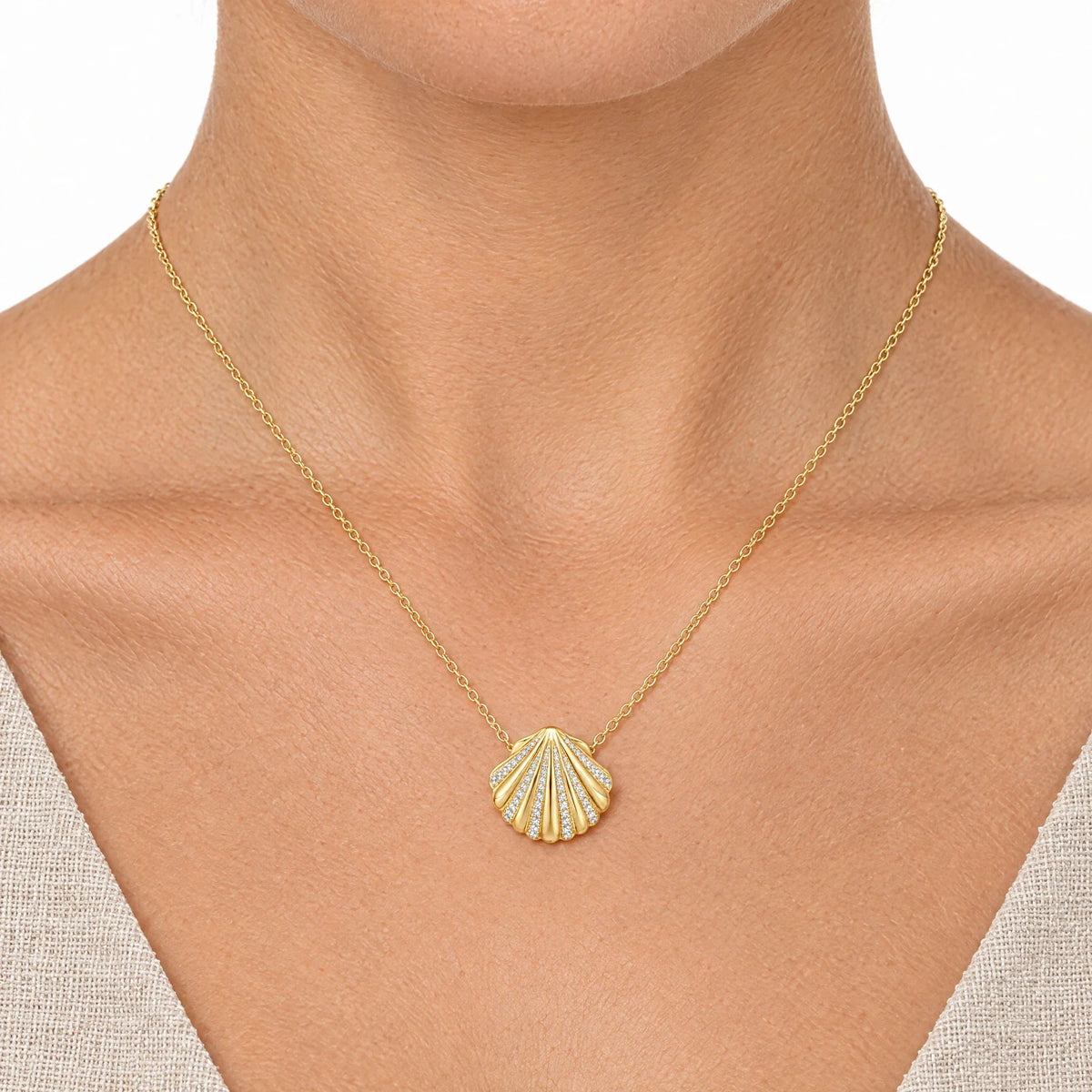 Coralie 18K Gold Plated 925 Sterling Silver Cubic Zirconia Necklace