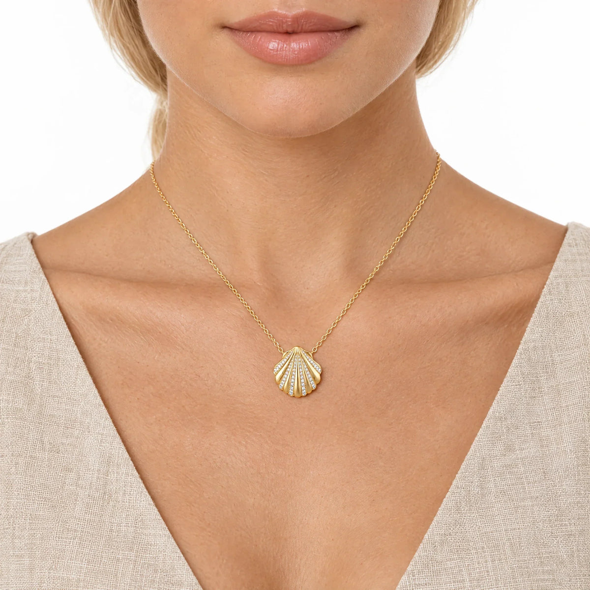 Coralie 18K Gold Plated 925 Sterling Silver Cubic Zirconia Necklace