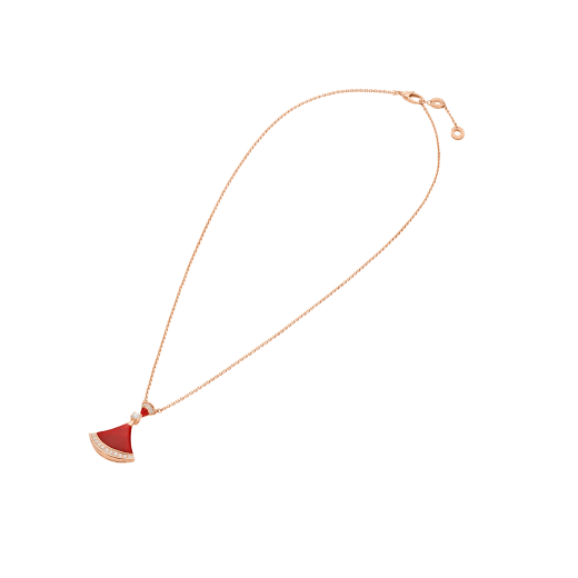 18K Rose Gold Diamond Carnelian BVLGARI Divas' Dream Necklace
