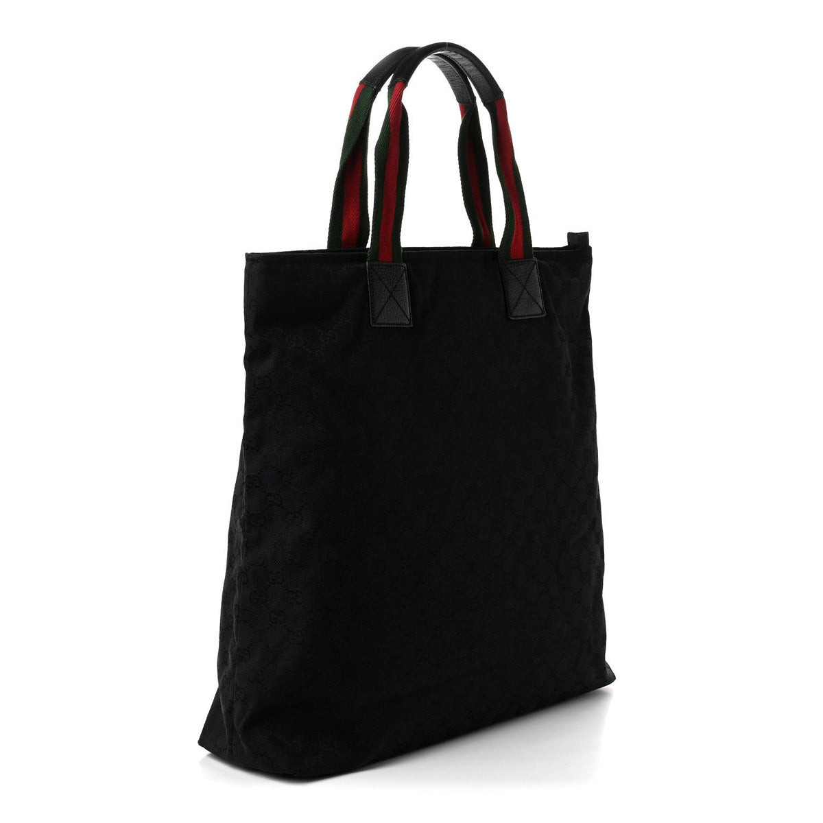 Gucci GG Monogram Large Web Handle Vertical Tote Black