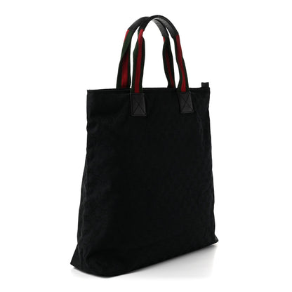 Gucci GG Monogram Large Web Handle Vertical Tote Black