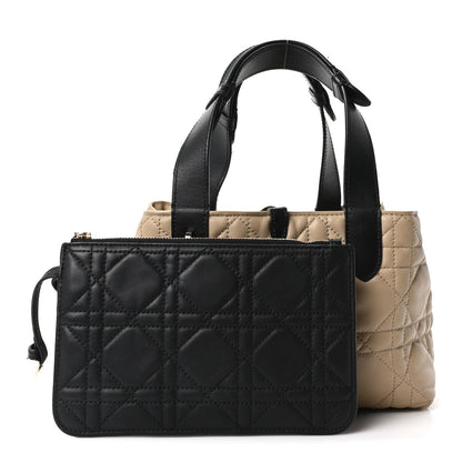 Christian Dior Calfskin Macrocannage Small Toujours Tan Black