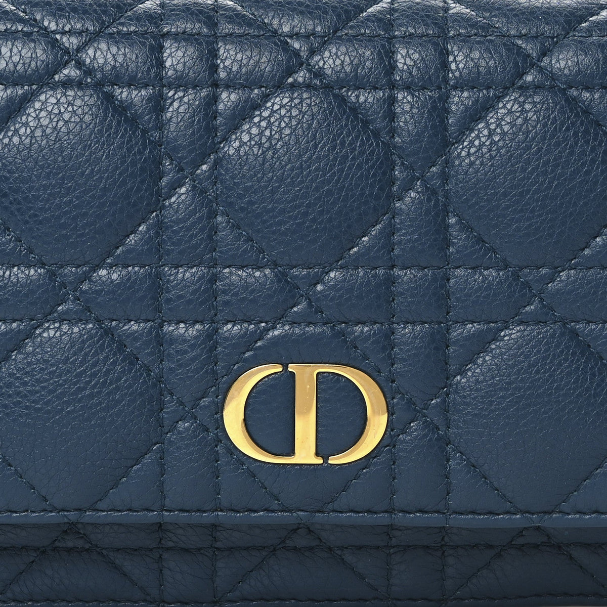 Christian Dior Supple Calfskin Cannage Caro Belt Pouch Steel Blue