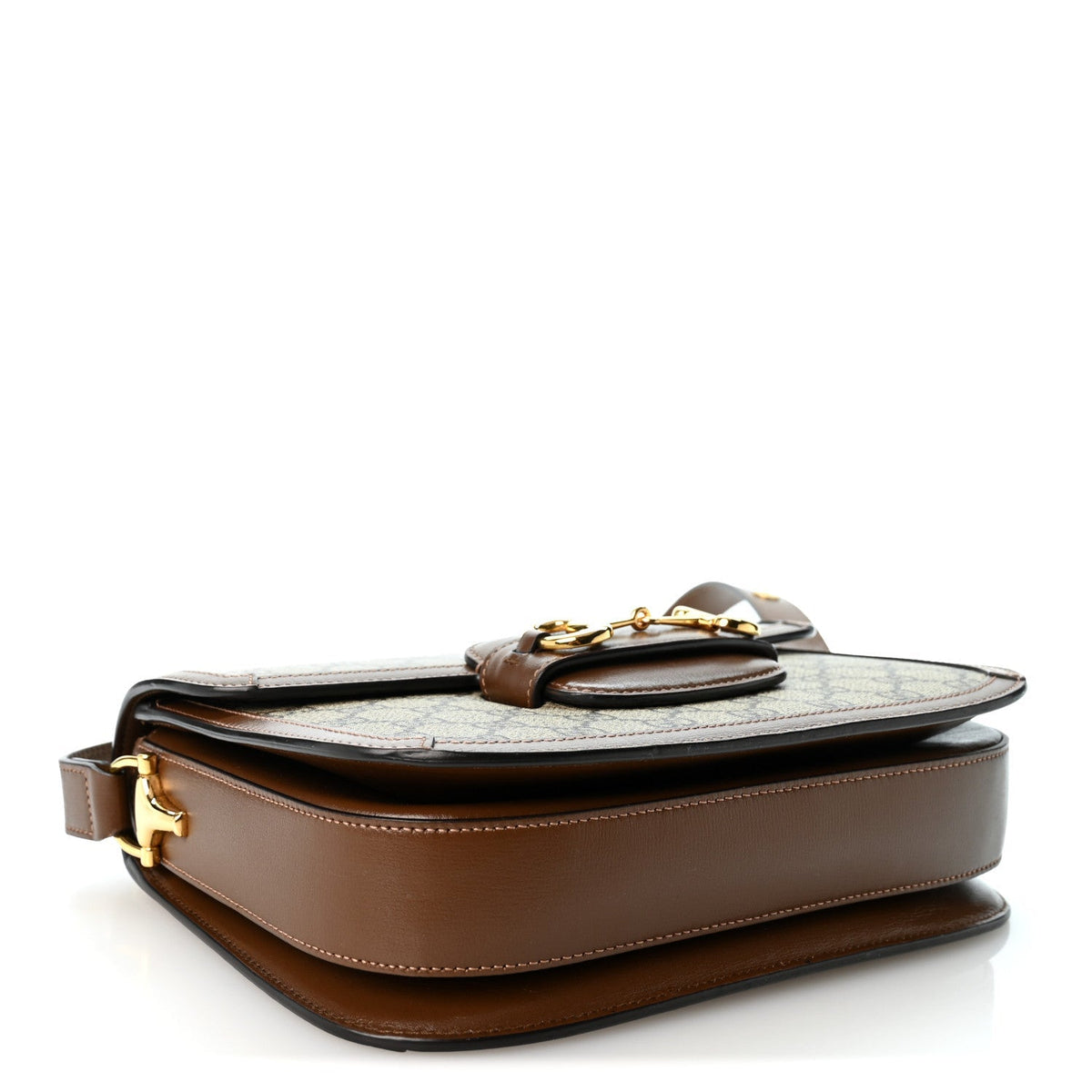 Gucci GG Supreme Horsebit 1955 Shoulder Bag Beige Brown Sugar