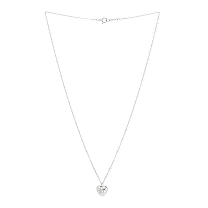 Tiffany 18K White Gold Diamond Cut Out Heart Pendant Necklace