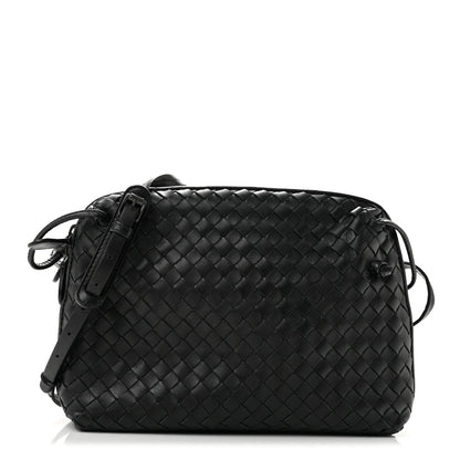 Bottega Veneta Nappa Intrecciato Nodini Crossbody Bag Black