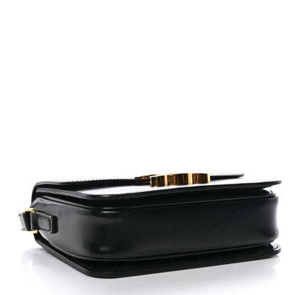 Celine Shiny Calfskin Teen Triomphe Shoulder Bag Black