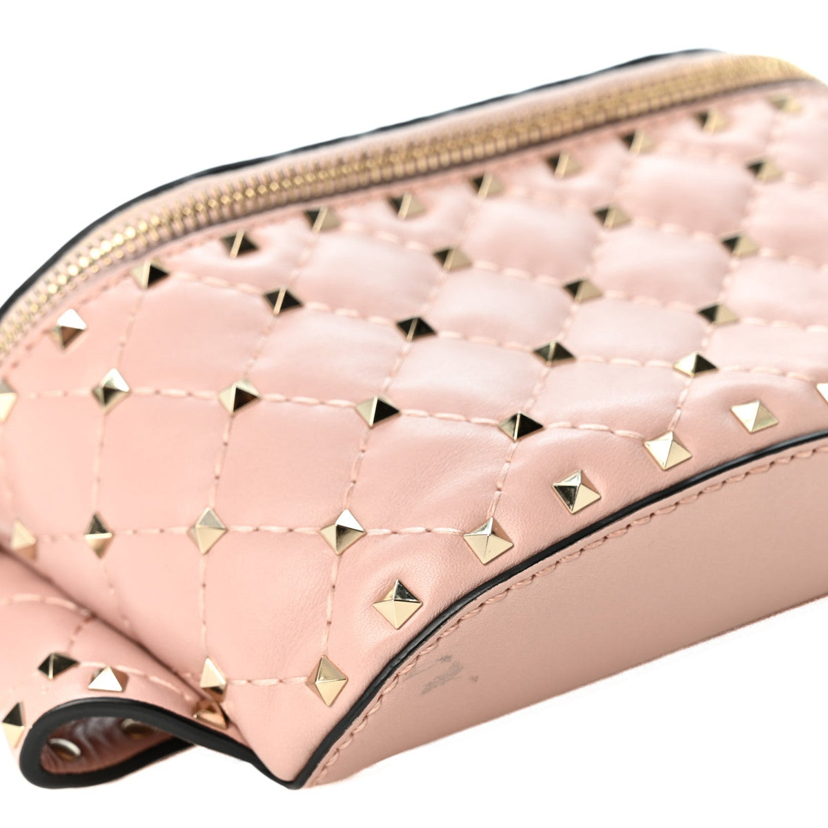 Valentino Garavani Lambskin Rockstud Spike Belt Bag 85 Water Rose