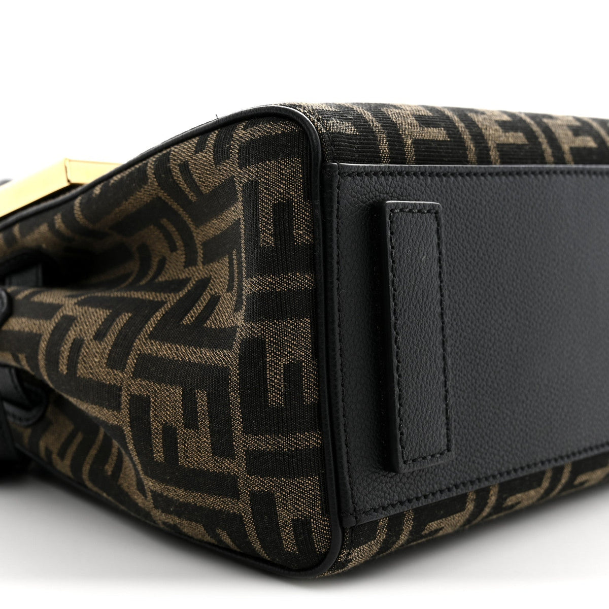 Versace Grained Calfskin Fendace Medium La Medusa Bag Black Brown