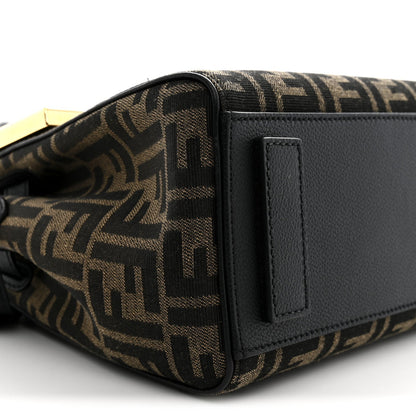 Versace Grained Calfskin Fendace Medium La Medusa Bag Black Brown