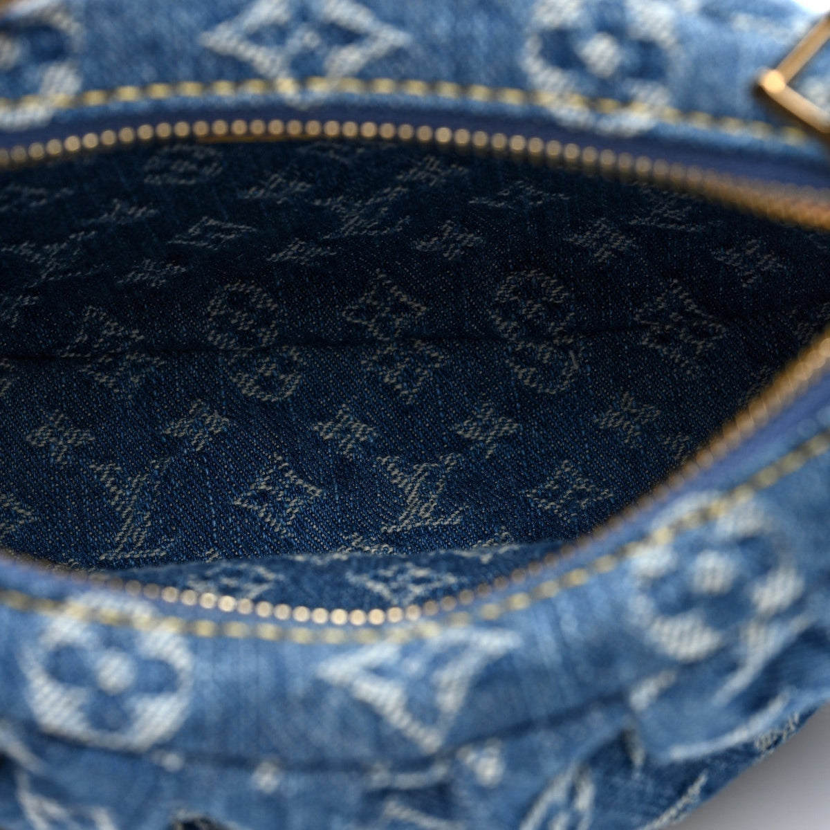 Louis Vuitton Monogram Denim Pochette Valley Blue