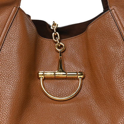 Gucci Grained Calfskin Softbit Maxi Shoulder Bag Brown 1985870