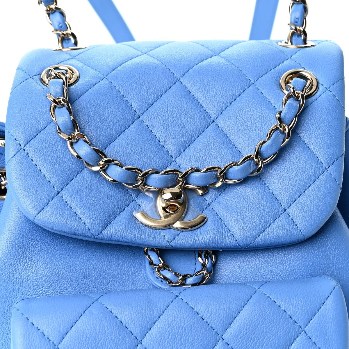 Chanel Lambskin Quilted Small Duma Backpack Blue
