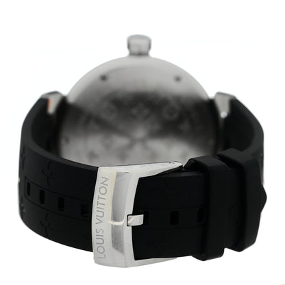 Louis Vuitton Stainless Steel Monogram Tambour Quartz Watch Brown 1938531