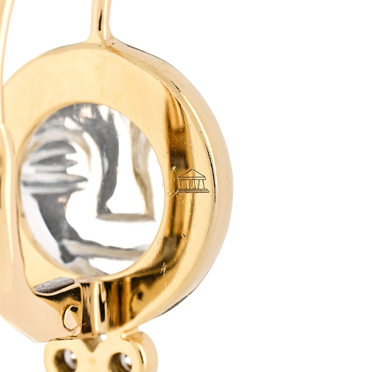 Temple St. Clair 18K Yellow Gold Diamond Small Moonface Earrings