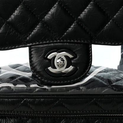 Chanel Crumpled Calfskin PVC Quilted Backpack Black