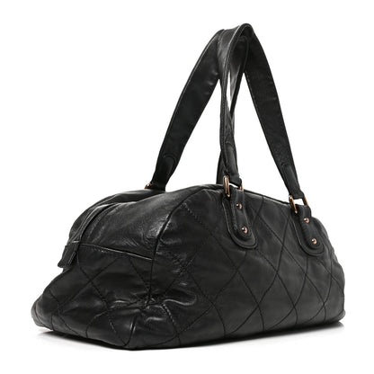 Chanel Lambskin Cloudy Bundle Bowler Bag Black