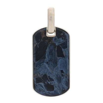 David Yurman Sterling Silver Pietersite 42mm Dog Tag Pendant
