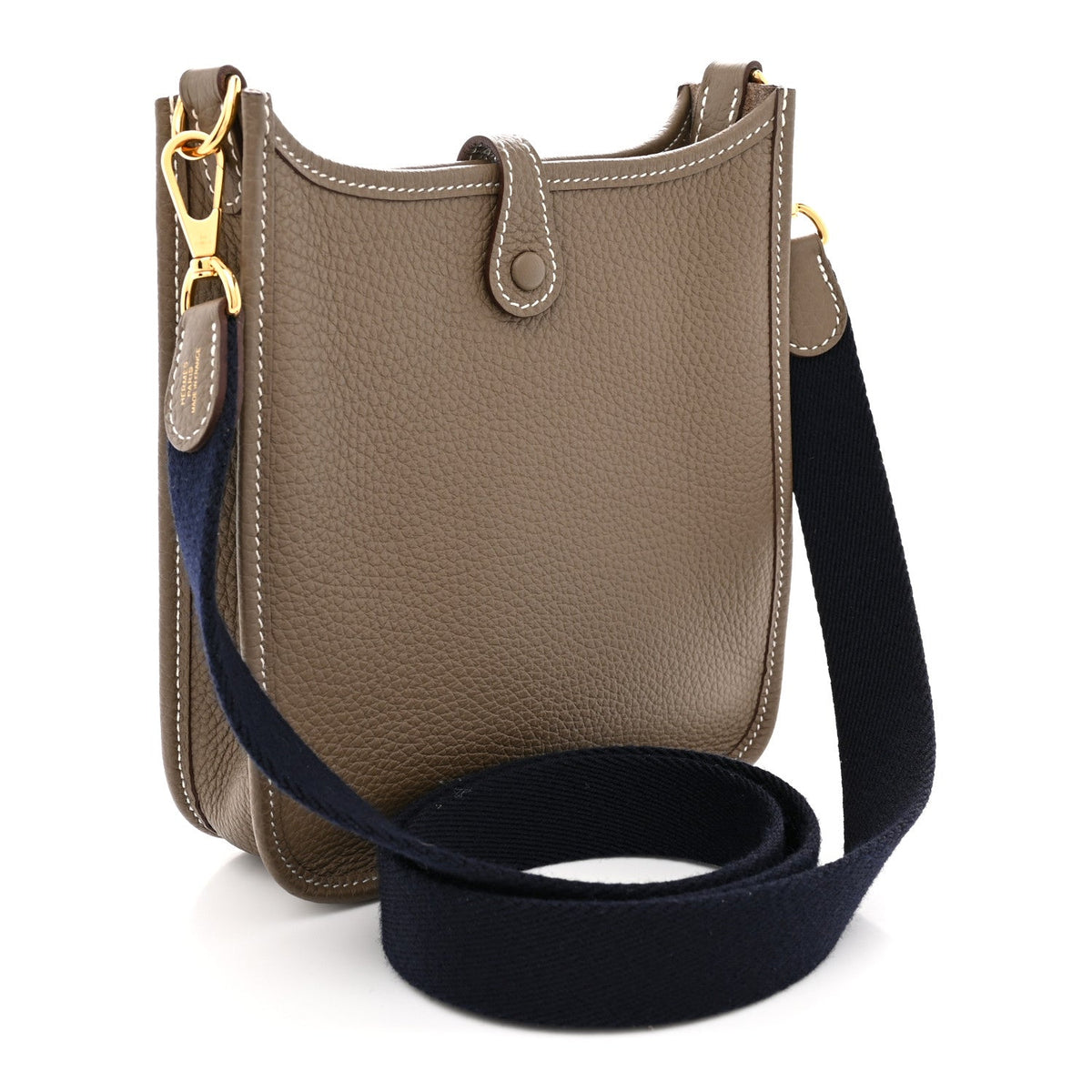 Hermes Taurillon Clemence Amazone Evelyne TPM Etoupe Bleu Indigo