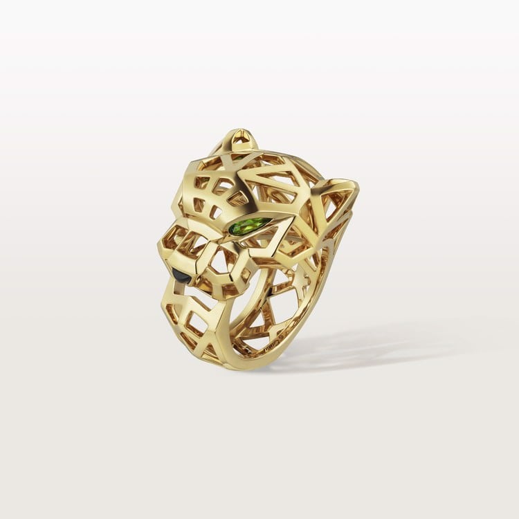 18K Gold Emeralds Onyx Cartier Panthère De Cartier Ring