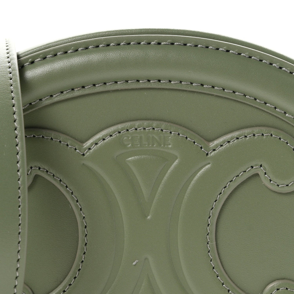 Celine Smooth Calfskin Cuir Small Triomphe Oval Bag Sage