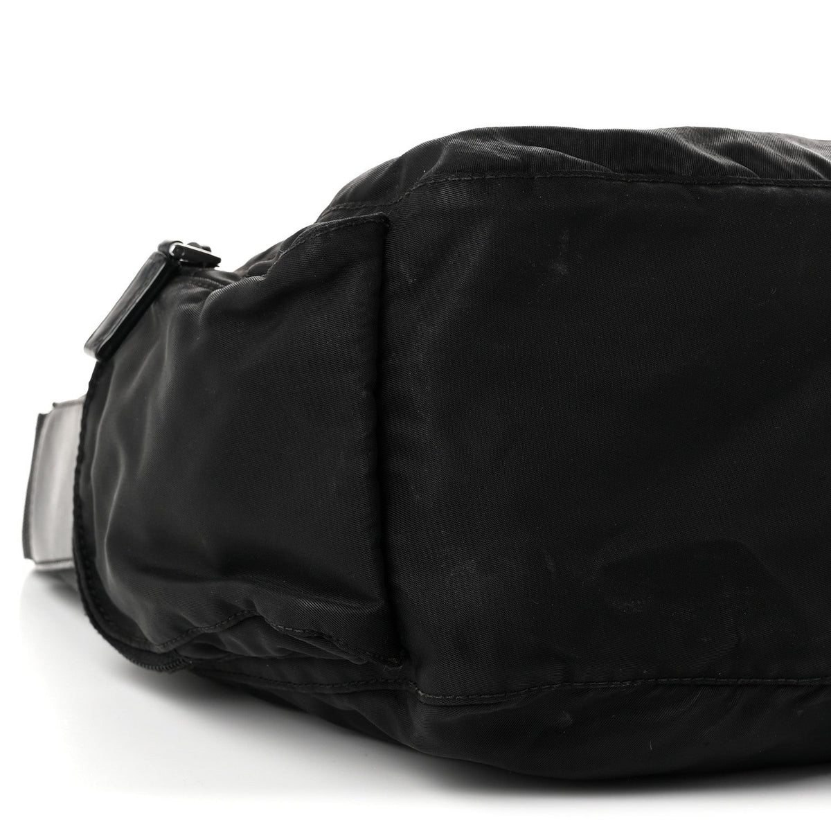 Prada Re-Nylon Vela Saffiano Pocket Double Zip Shoulder Bag Black