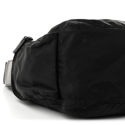 Prada Re-Nylon Vela Saffiano Pocket Double Zip Shoulder Bag Black