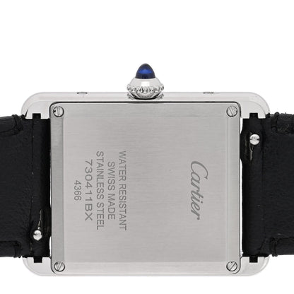 Cartier Stainless Steel Calfskin 25mm SolarBeat Tank Watch
