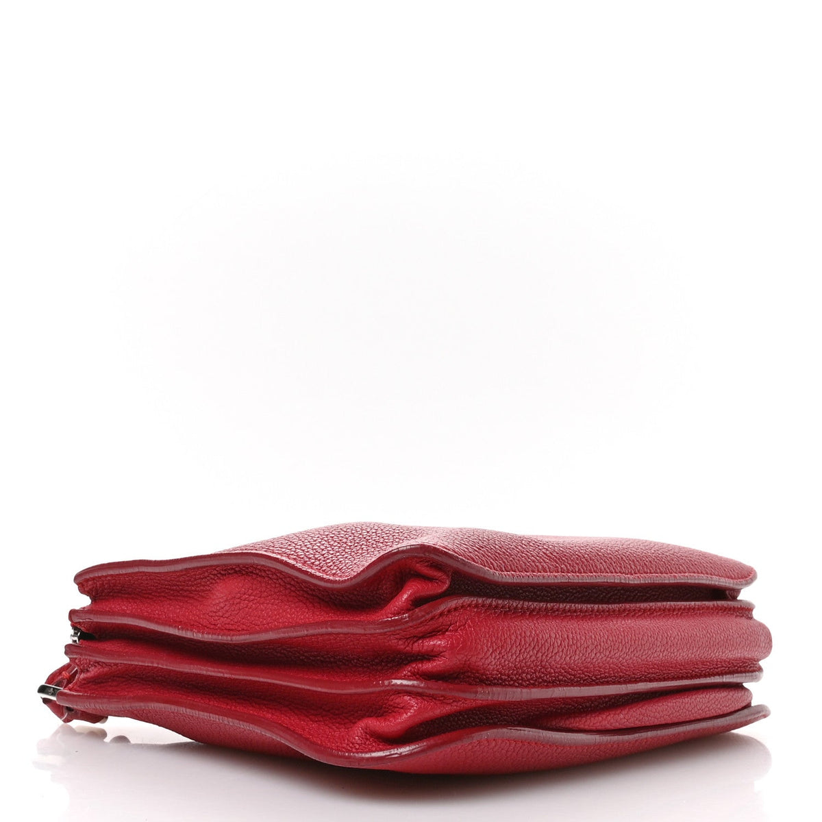 Loro Piana Grained Calfskin Milky Way Shoulder Bag Red