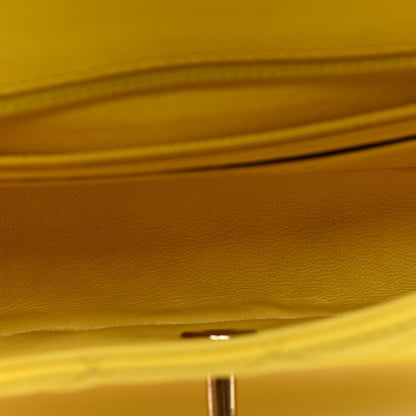 Chanel Lambskin Quilted Mini Rectangular Flap Bag Yellow