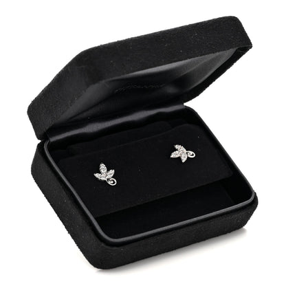 Tiffany 18K White Gold Diamond Paloma Picasso Olive Leaf Earrings