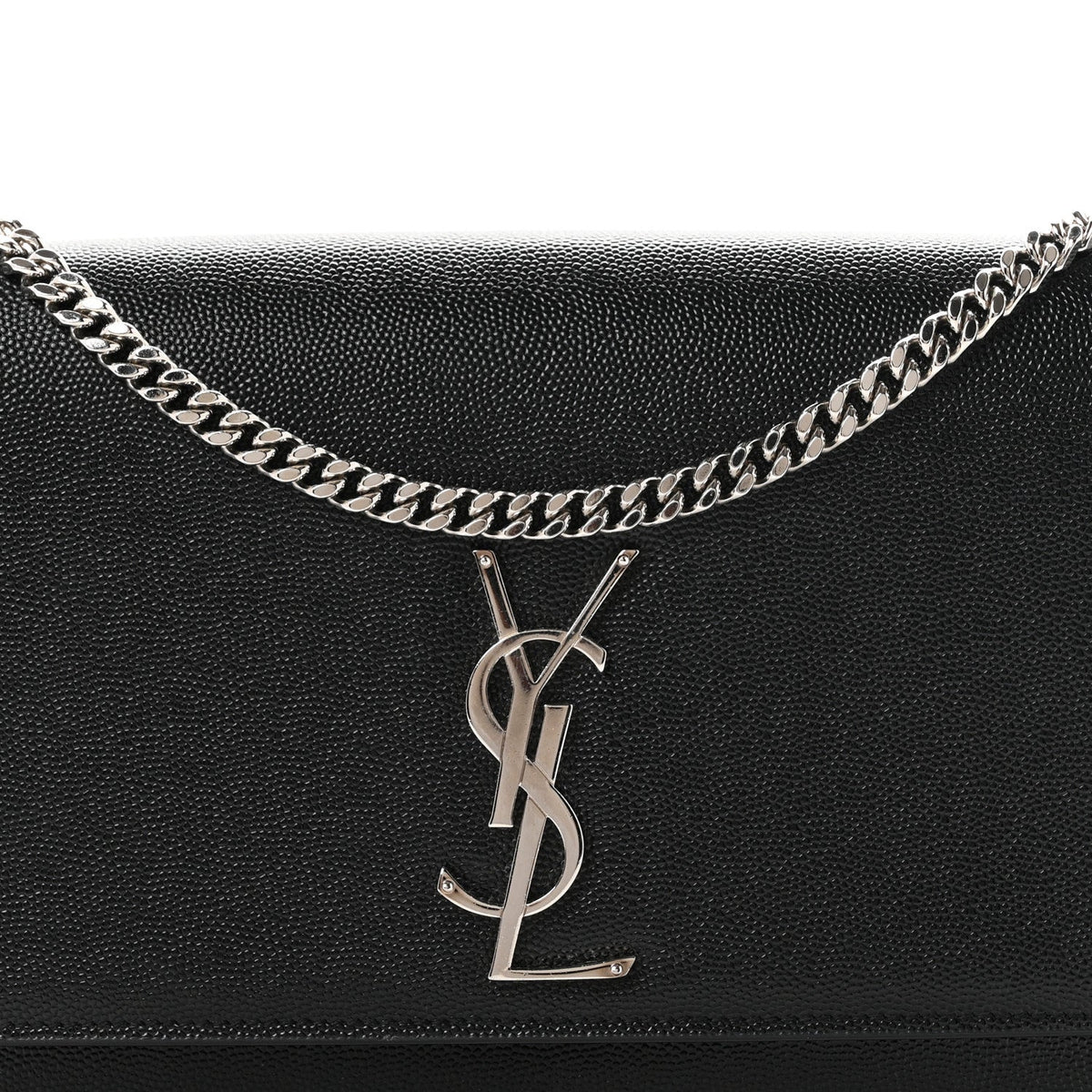 Saint Laurent Grain De Poudre Medium Kate Satchel Black