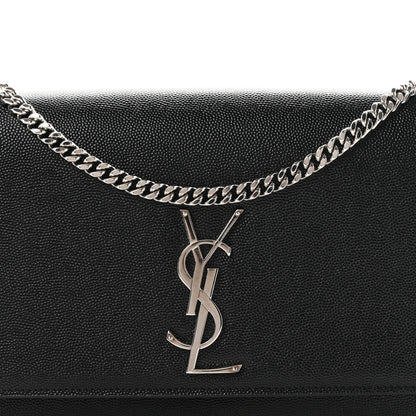 Saint Laurent Grain De Poudre Medium Kate Satchel Black