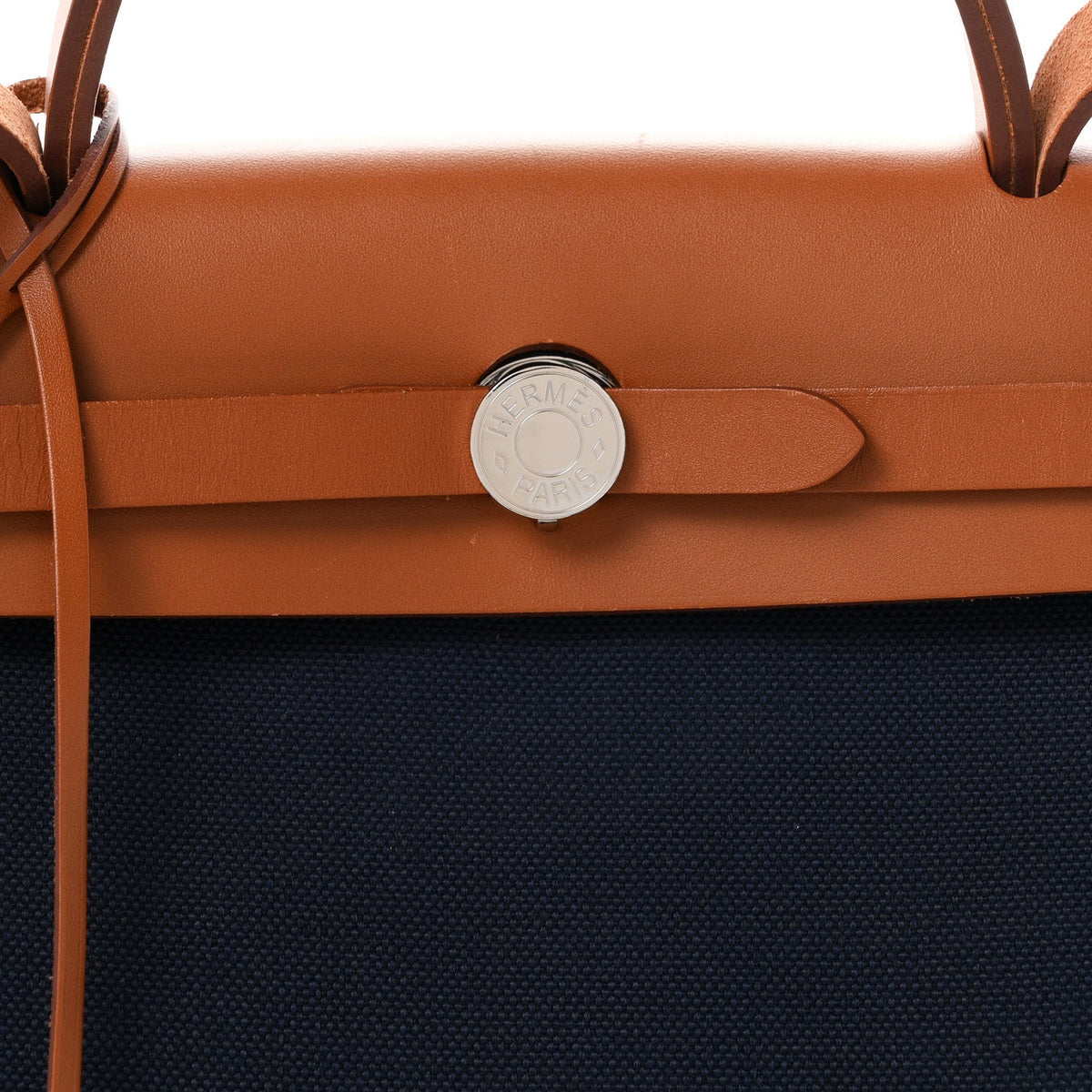 Hermes Toile Vache Hunter Herbag Zip Retourne 31 PM Bleu Marine